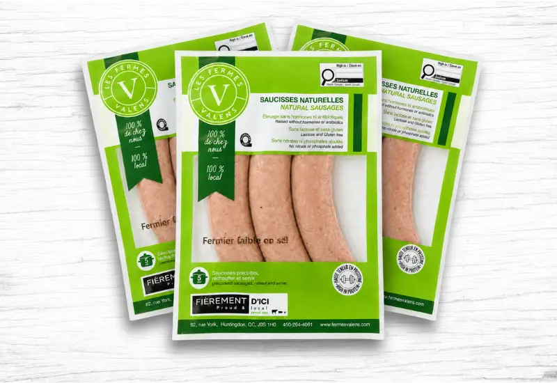 3 PAQUETS - Saucisse Fermier à faible teneur en sel
