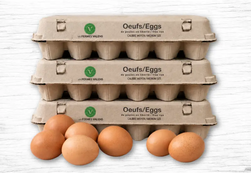 3 Douzaines oeufs moyens naturels