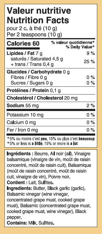 Beurre Ail noir et vinaigre balsamique