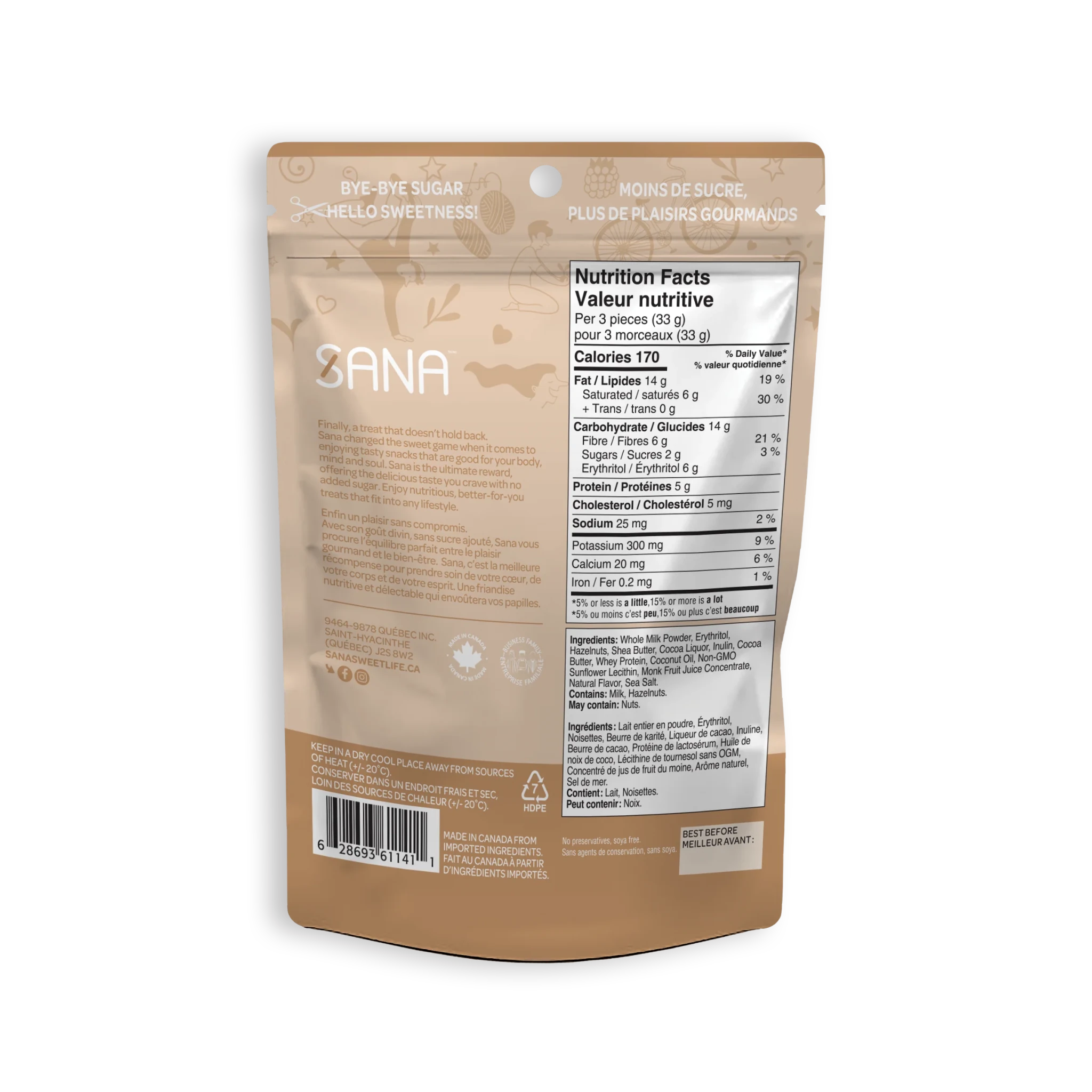 Crème de noisette Bouchées Chocolatées Au Lait