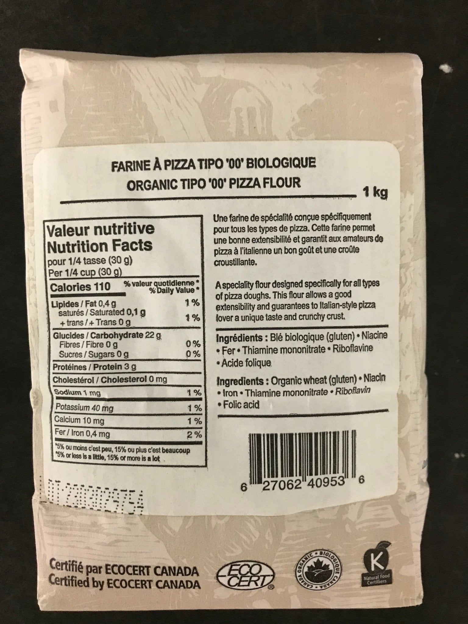 Milanaise, Farine à pizza TIPO ¨00¨ biologique